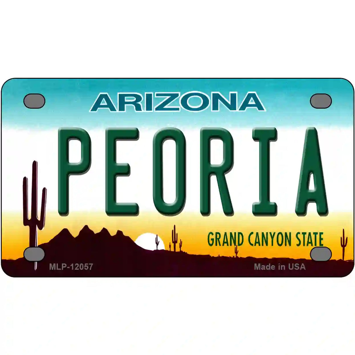 Peoria Arizona Novelty Metal License Plate 4" x 2.2" (MLP)