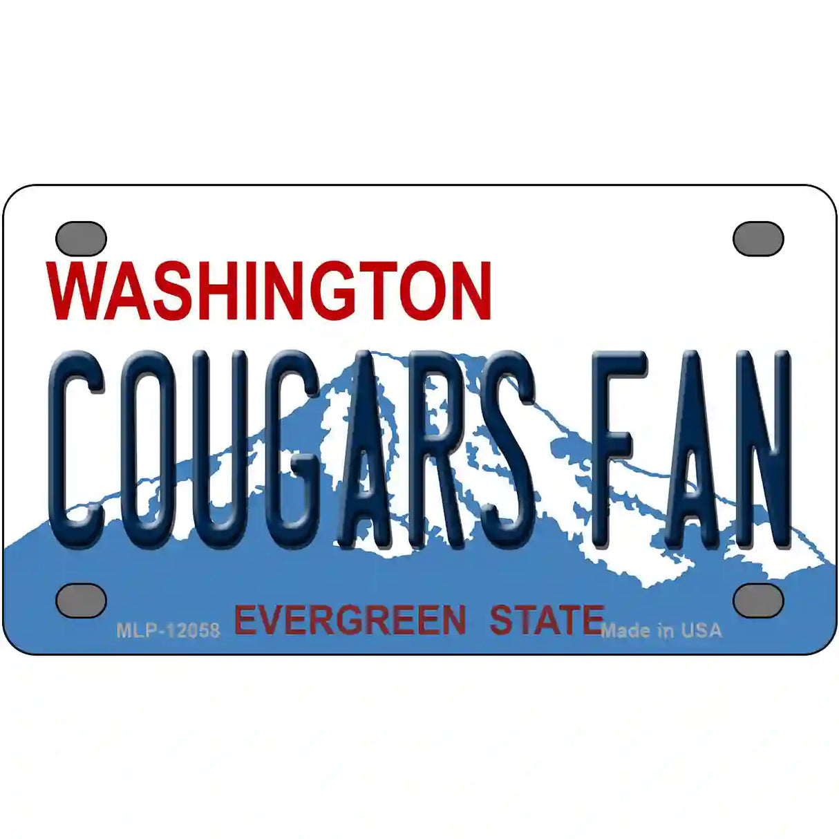 Washington Cougars Fan Novelty Metal License Plate 4" x 2.2" (MLP)