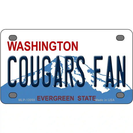 Washington Cougars Fan Novelty Metal License Plate 4" x 2.2" (MLP)