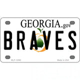 Georgia Braves Novelty Metal License Plate 4" x 2.2" (MLP)