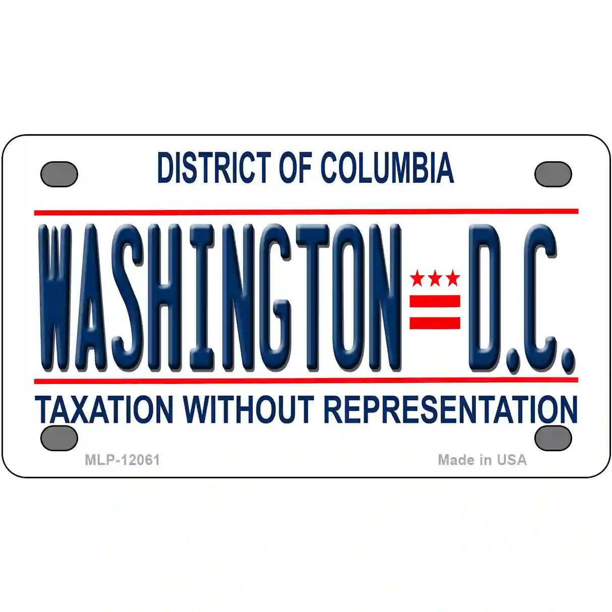 District Of Columbia Novelty Metal License Plate