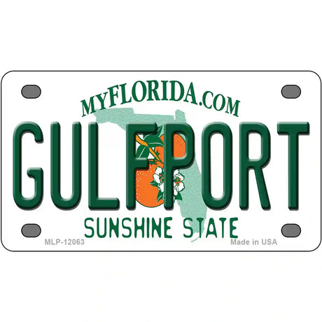 Florida Gulfport Novelty Metal License Plate 4" x 2.2" (MLP)