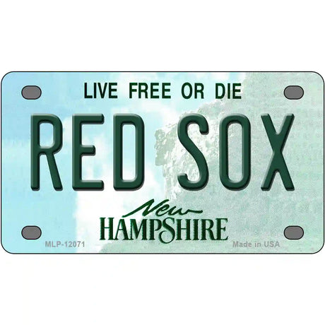 Red Sox New Hampshire State Novelty Metal License Plate 4" x 2.2" (MLP)