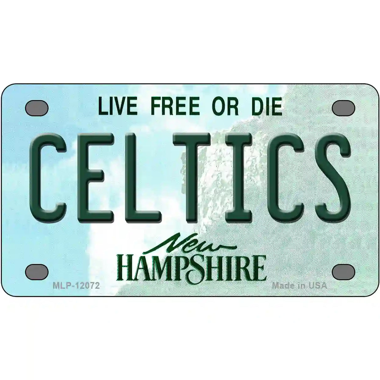 Celtics New Hampshire State Novelty Metal License Plate 4" x 2.2" (MLP)