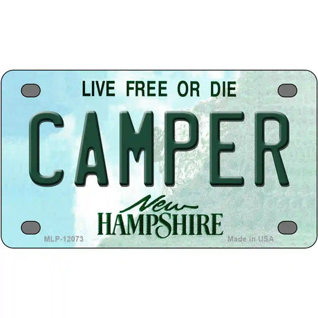 Camper New Hampshire State Novelty Metal License Plate 4" x 2.2" (MLP)