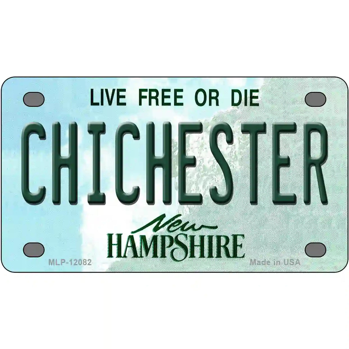 Chichester New Hampshire State Novelty Metal License Plate 4" x 2.2" (MLP)