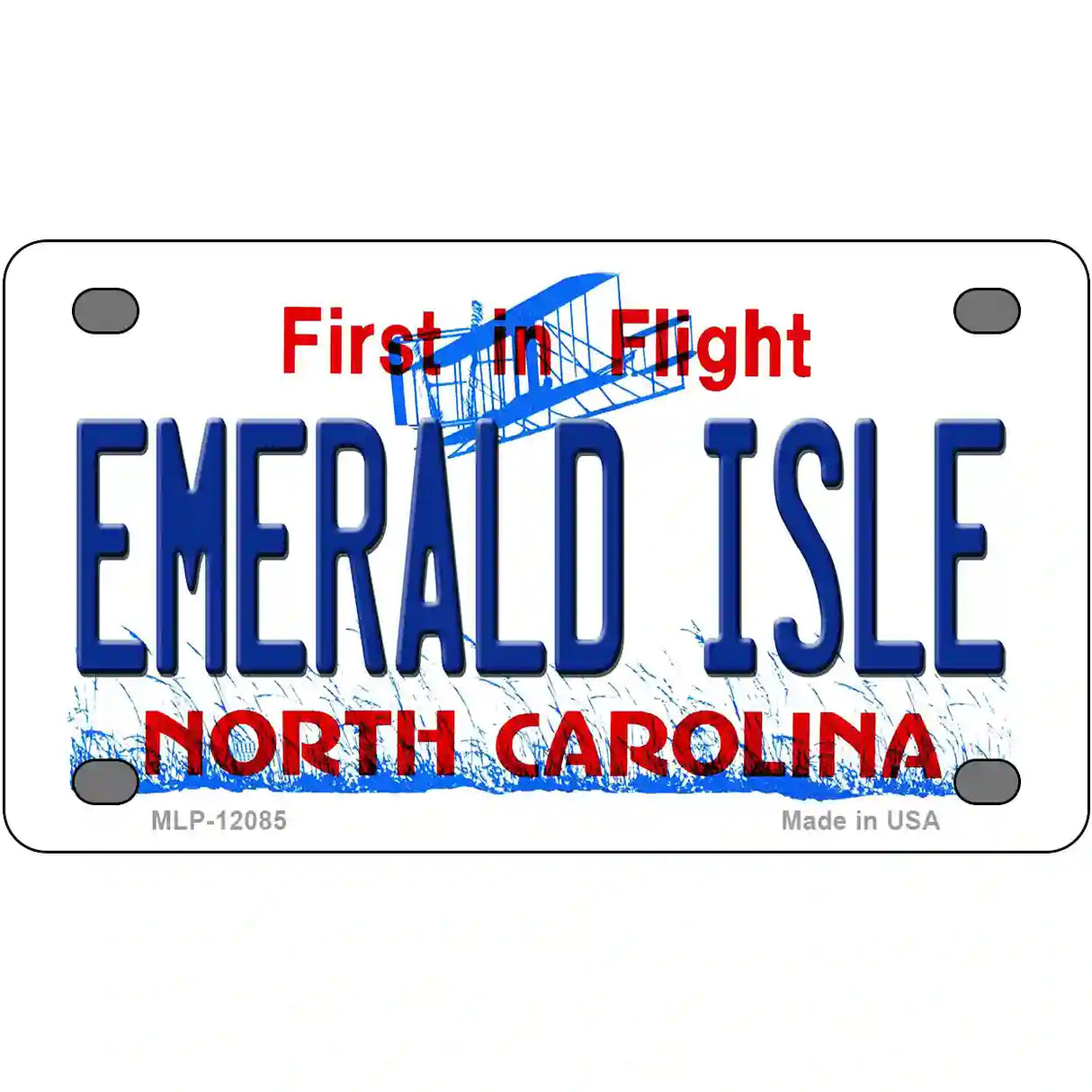 Emerald Island North Carolina State Novelty Metal License Plate 4" x 2.2" (MLP)