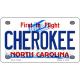 Cherokee North Carolina State Novelty Metal License Plate 4" x 2.2" (MLP)