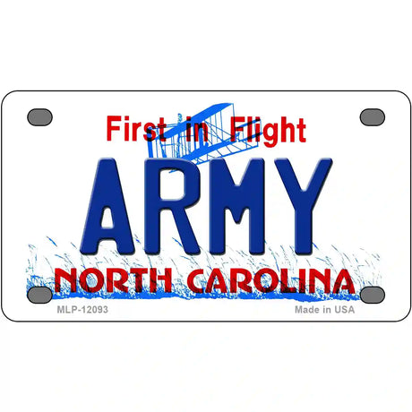 Army North Carolina State Novelty Metal License Plate 4" x 2.2" (MLP)