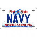 Navy North Carolina State Novelty Metal License Plate 4" x 2.2" (MLP)