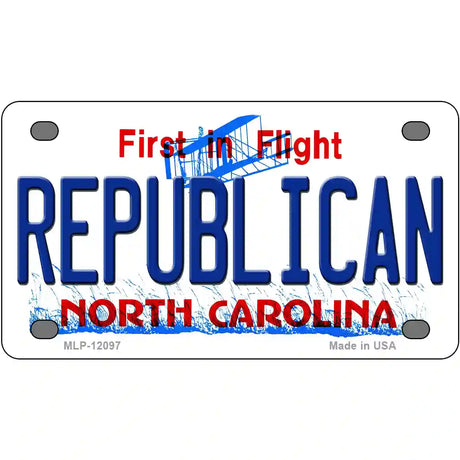 Republican North Carolina State Novelty Metal License Plate 4" x 2.2" (MLP)