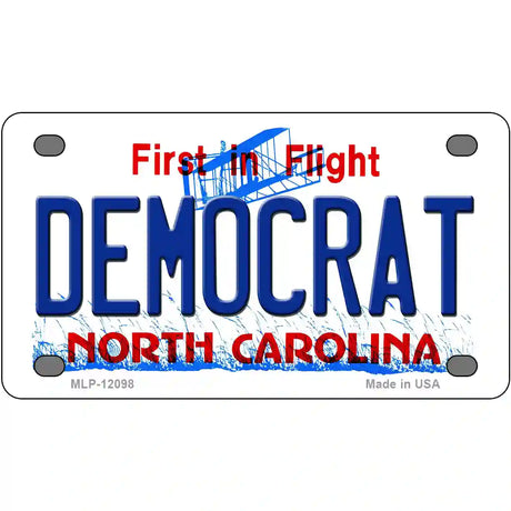 Democrat North Carolina State Novelty Metal License Plate 4" x 2.2" (MLP)