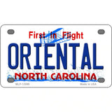 Oriental North Carolina State Novelty Metal License Plate 4" x 2.2" (MLP)