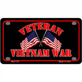 Vietnam War Veteran Novelty Metal License Plate 4" x 2.2" (MLP)