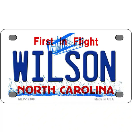 Wilson North Carolina State Novelty Metal License Plate 4" x 2.2" (MLP)