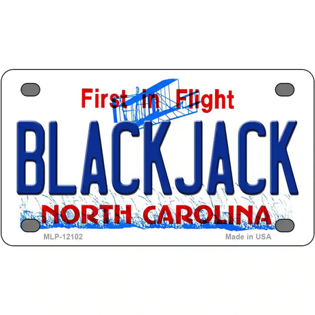 Blackjack North Carolina State Novelty Metal License Plate 4" x 2.2" (MLP)