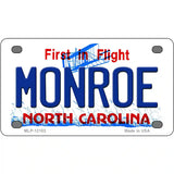 Monroe North Carolina State Novelty Metal License Plate 4" x 2.2" (MLP)