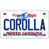 Corolla North Carolina State Novelty Metal License Plate 4" x 2.2" (MLP)