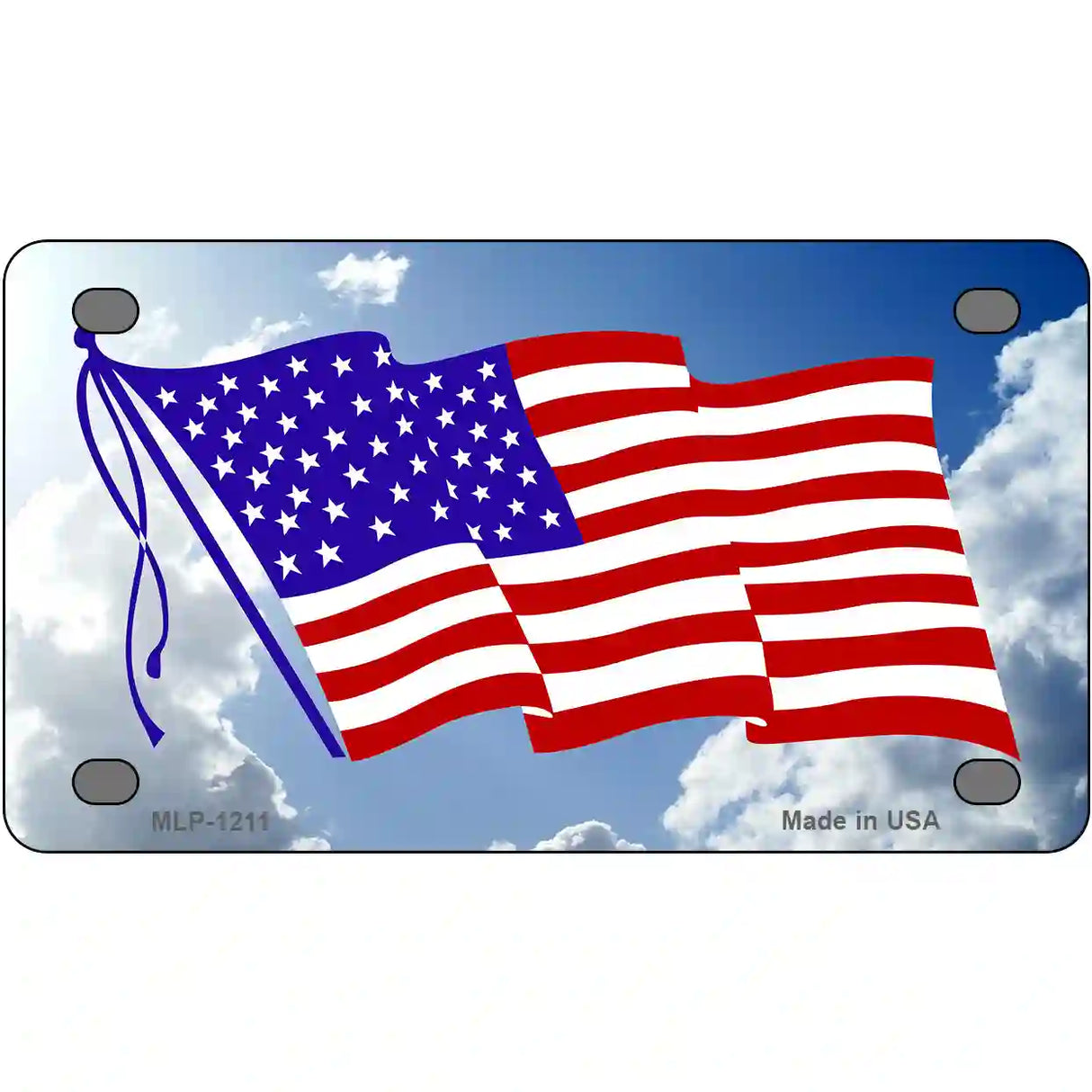 American Flag Cloud Novelty Metal License Plate 4" x 2.2" (MLP)