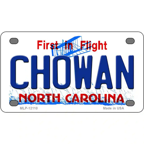 Chowan North Carolina State Novelty Metal License Plate 4" x 2.2" (MLP)