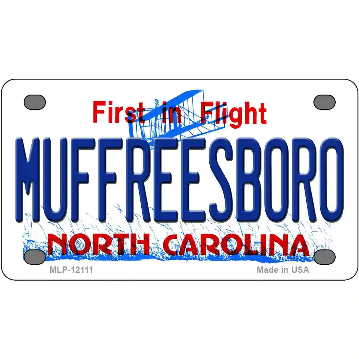 Muffreesboro North Carolina State Novelty Metal License Plate 4" x 2.2" (MLP)