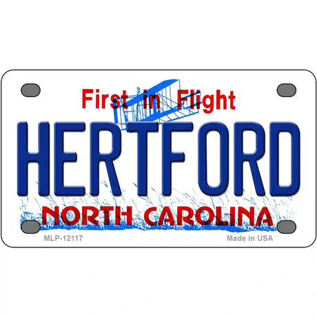 Hertford North Carolina State Novelty Metal License Plate 4" x 2.2" (MLP)