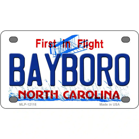 Bayboro North Carolina State Novelty Metal License Plate 4" x 2.2" (MLP)