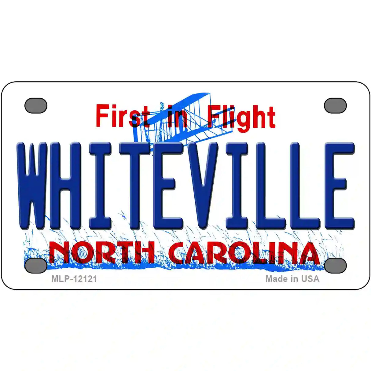 Whiteville North Carolina State Novelty Metal License Plate 4" x 2.2" (MLP)