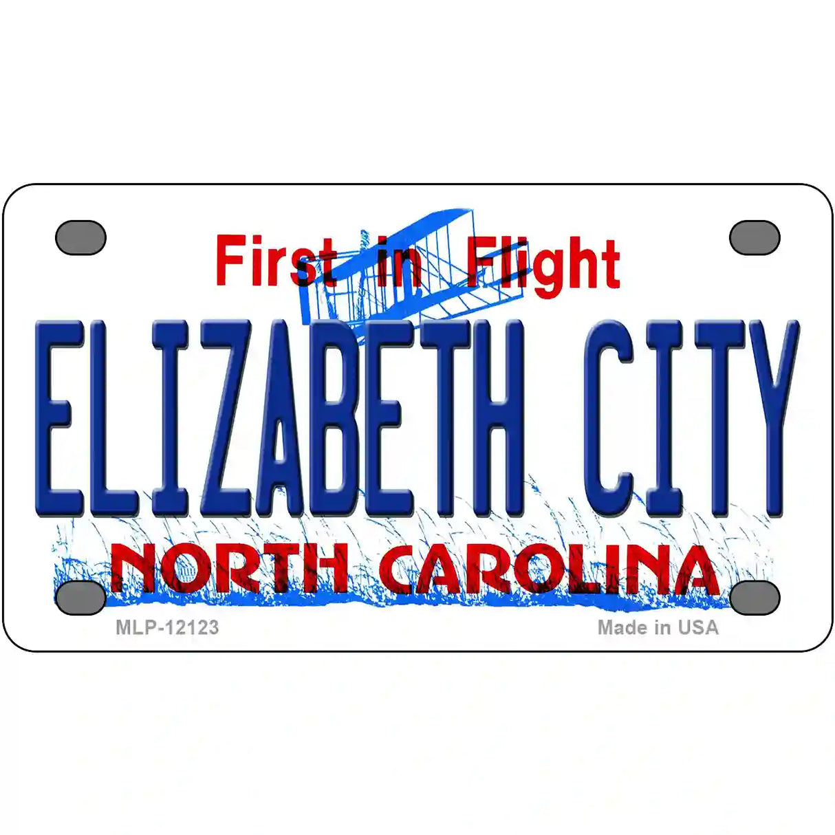 Elizabeth City North Carolina State Novelty Metal License Plate 4" x 2.2" (MLP)