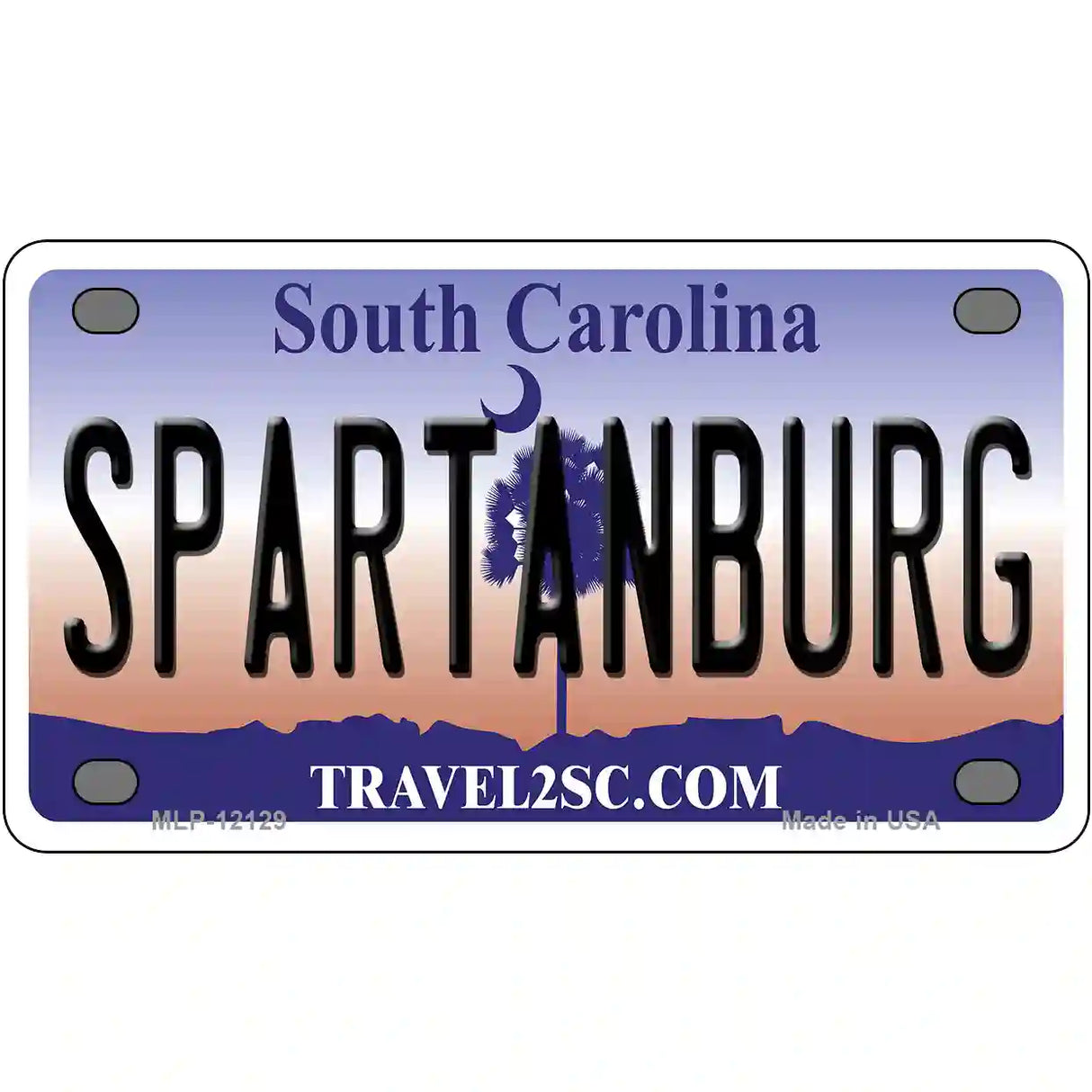 Spartanburg South Carolina State Novelty Metal License Plate 4" x 2.2" (MLP)