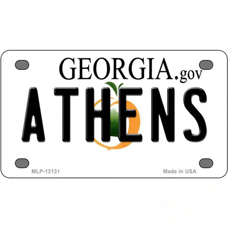 Athens Georgia State Novelty Metal License Plate 4" x 2.2" (MLP)