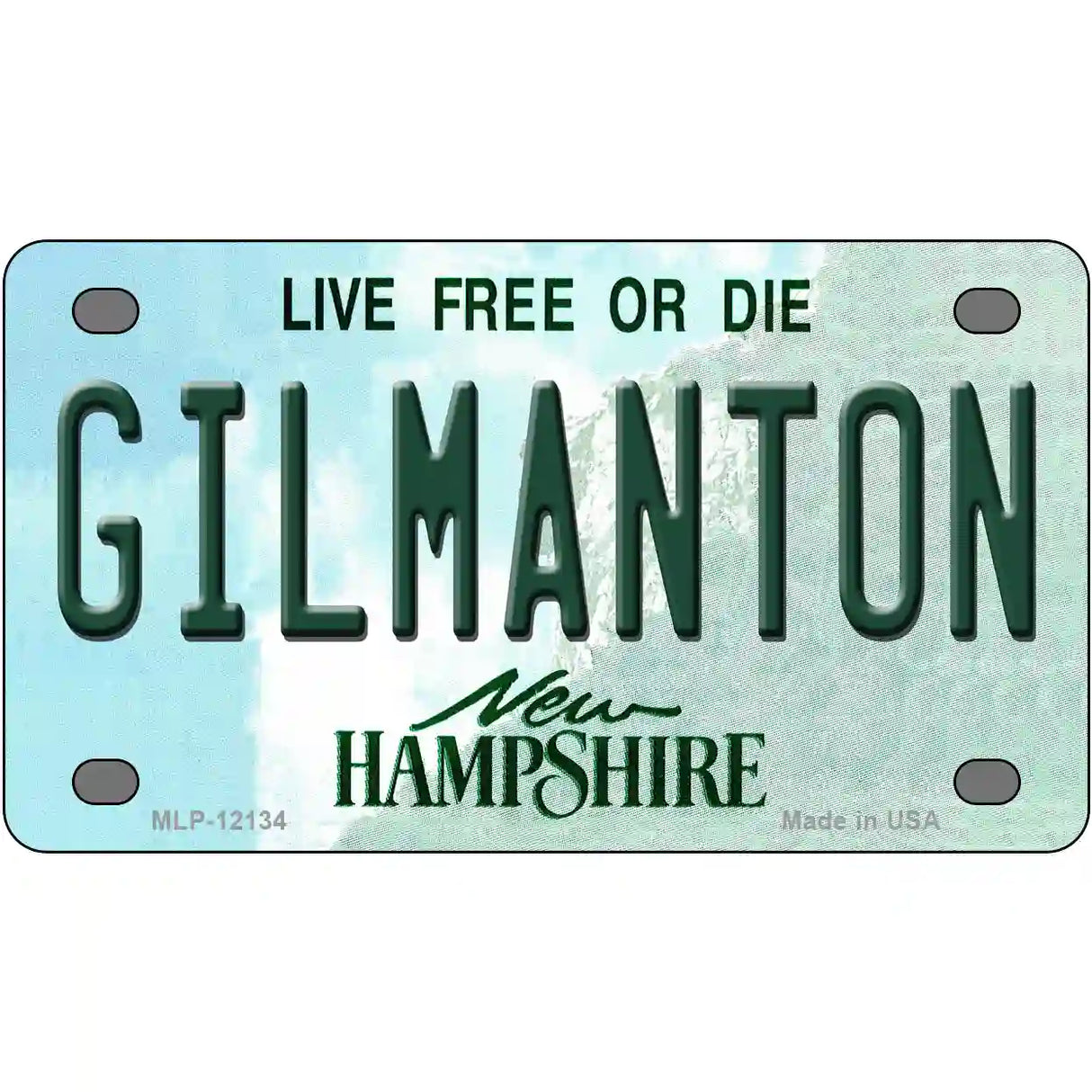 Gilmanton New Hampshire Novelty Metal License Plate 4" x 2.2" (MLP)