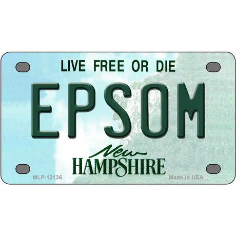 Epsom New Hampshire Novelty Metal License Plate 4" x 2.2" (MLP)