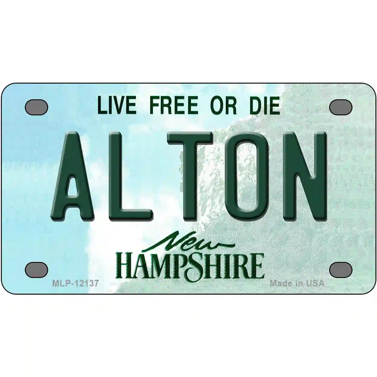 Alton New Hampshire Novelty Metal License Plate 4" x 2.2" (MLP)