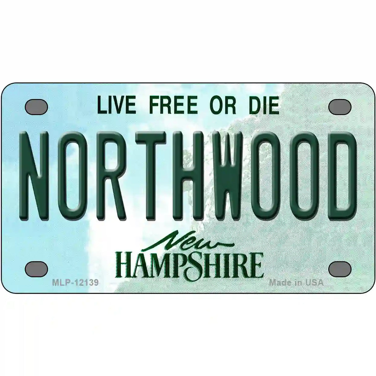 Northwood New Hampshire Novelty Metal License Plate 4" x 2.2" (MLP)