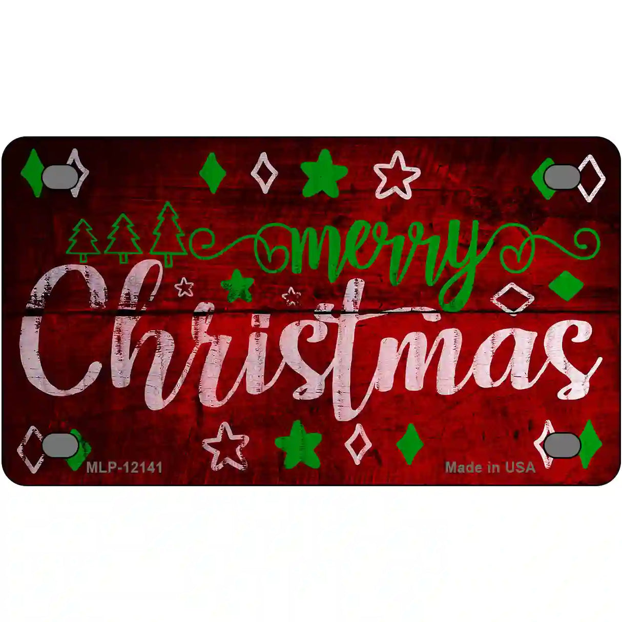 Merry Christmas Novelty Metal License Plate 4" x 2.2" (MLP)