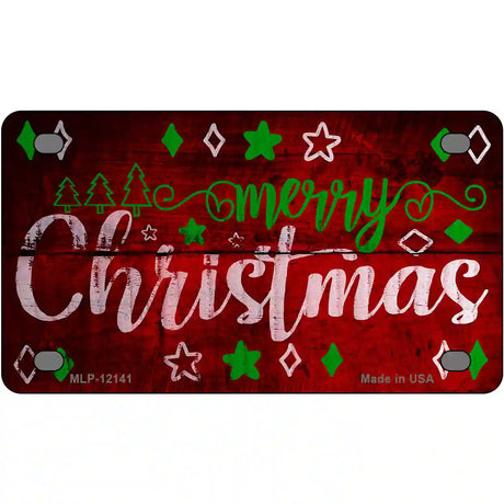 Merry Christmas Novelty Metal License Plate 4" x 2.2" (MLP)