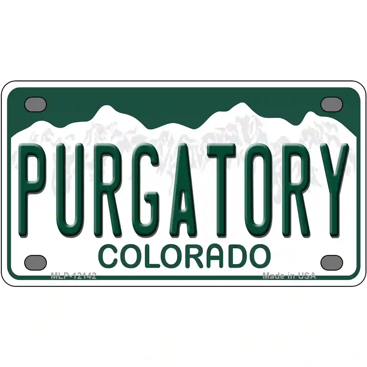 Purgatory Colorado Novelty Metal License Plate 4" x 2.2" (MLP)