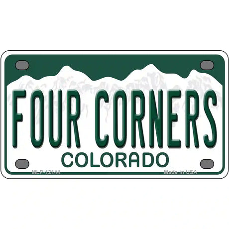 Four Corners Colorado Novelty Metal License Plate 4" x 2.2" (MLP)