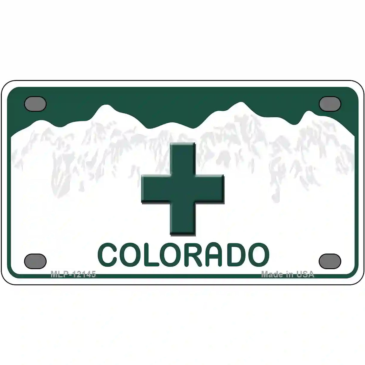 Marajuana Cross Colorado Novelty Metal License Plate 4" x 2.2" (MLP)