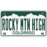 Rocky Mountain High Colorado Novelty Metal License Plate 4" x 2.2" (MLP)