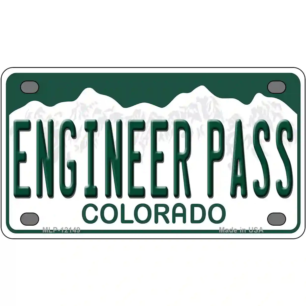 Engineer Pass Colorado Novelty Metal License Plate 4" x 2.2" (MLP)