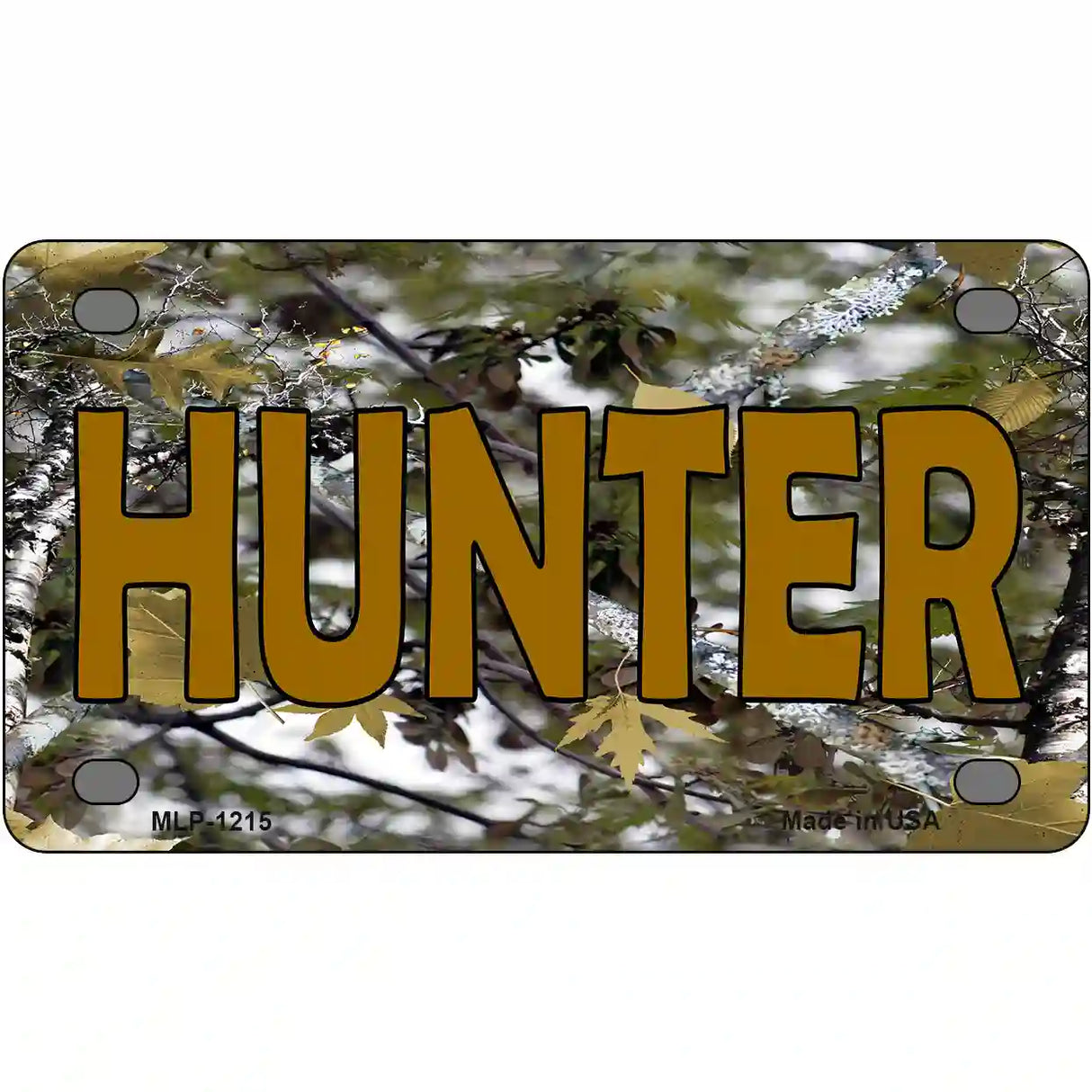 Hunter Camouflage Novelty Metal License Plate 4" x 2.2" (MLP)