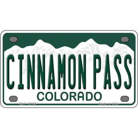 Cinnamon Pass Colorado Novelty Metal License Plate 4" x 2.2" (MLP)