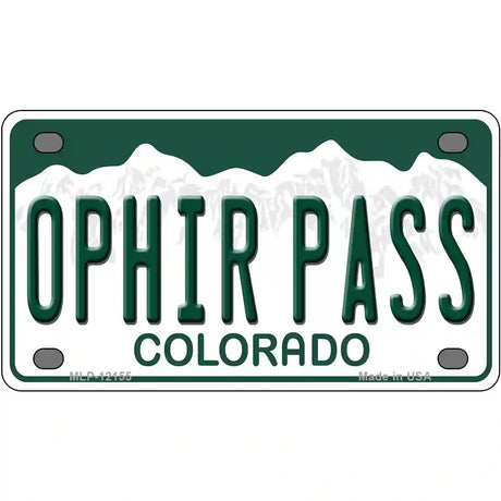 Ophir Pass Colorado Novelty Metal License Plate 4" x 2.2" (MLP)