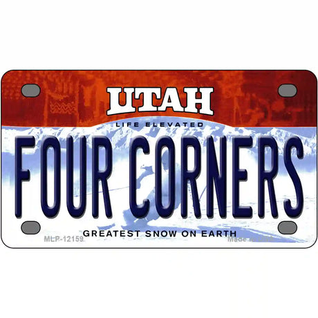 Utah Four Corners Novelty Metal License Plate 4" x 2.2" (MLP)