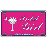 Inlet Girl SC Pink Novelty Metal License Plate 4" x 2.2" (MLP)