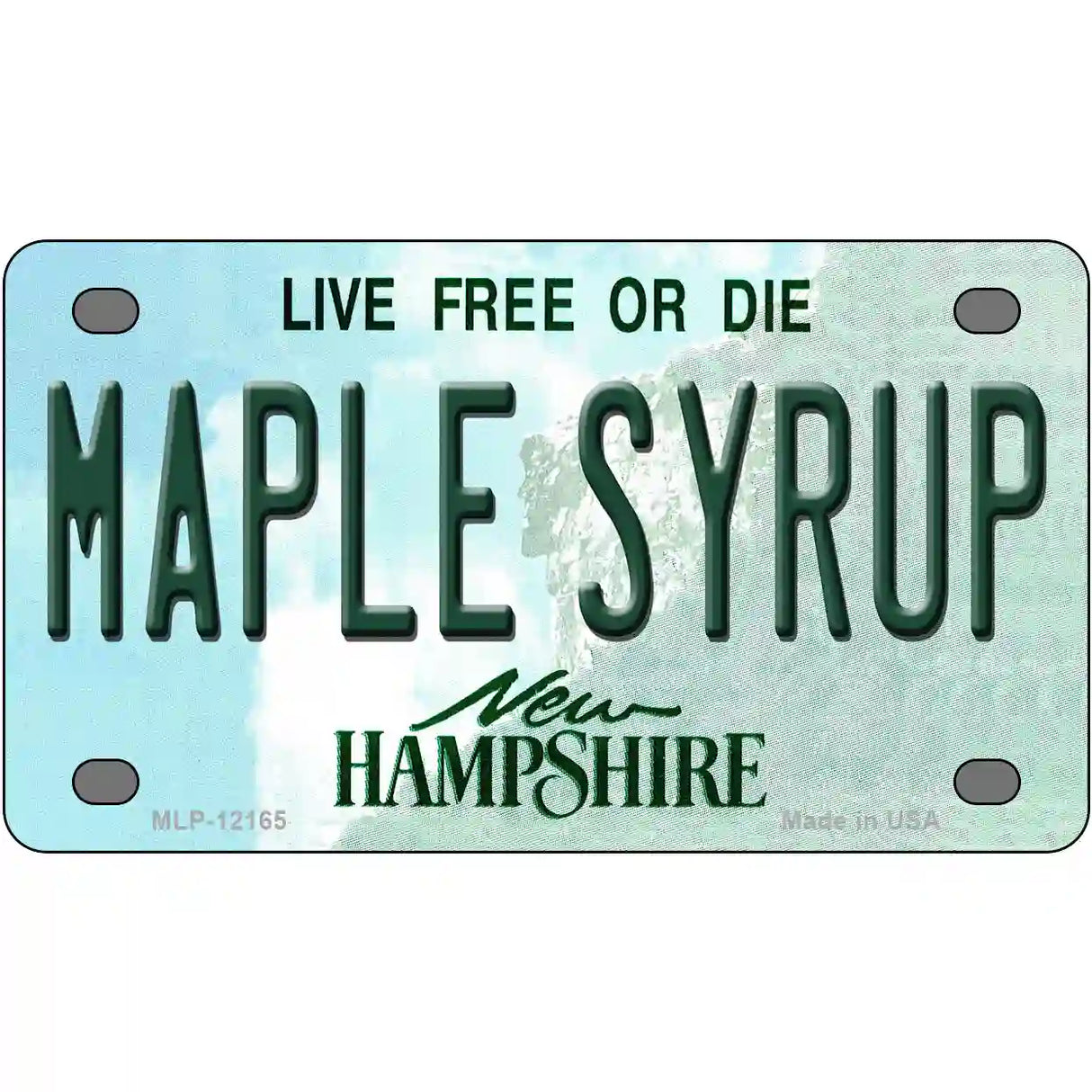 Maple Syrup New Hampshire Novelty Metal License Plate 4" x 2.2" (MLP)