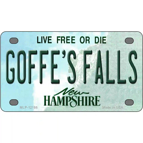 Goffes Falls New Hampshire Novelty Metal License Plate 4" x 2.2" (MLP)