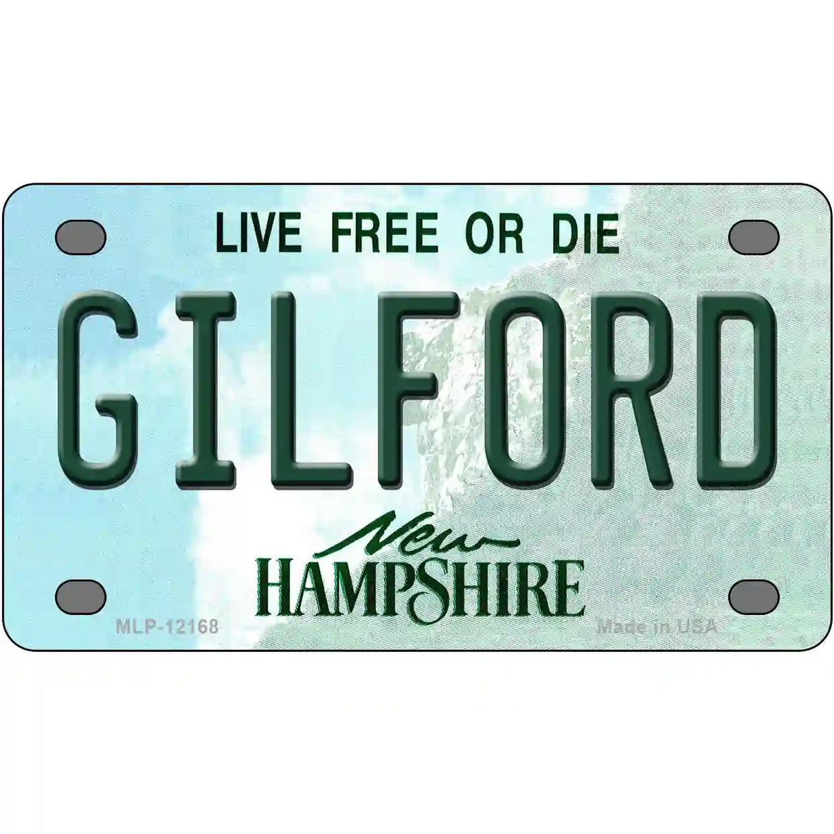 Gilford New Hampshire Novelty Metal License Plate 4" x 2.2" (MLP)